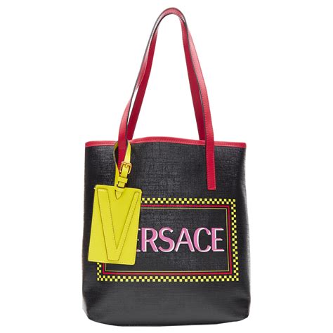 versace collection graphic printed saffiano leather tote|VERSACE COLLECTION SAFFIANO LEATHER TOTE BAG – .